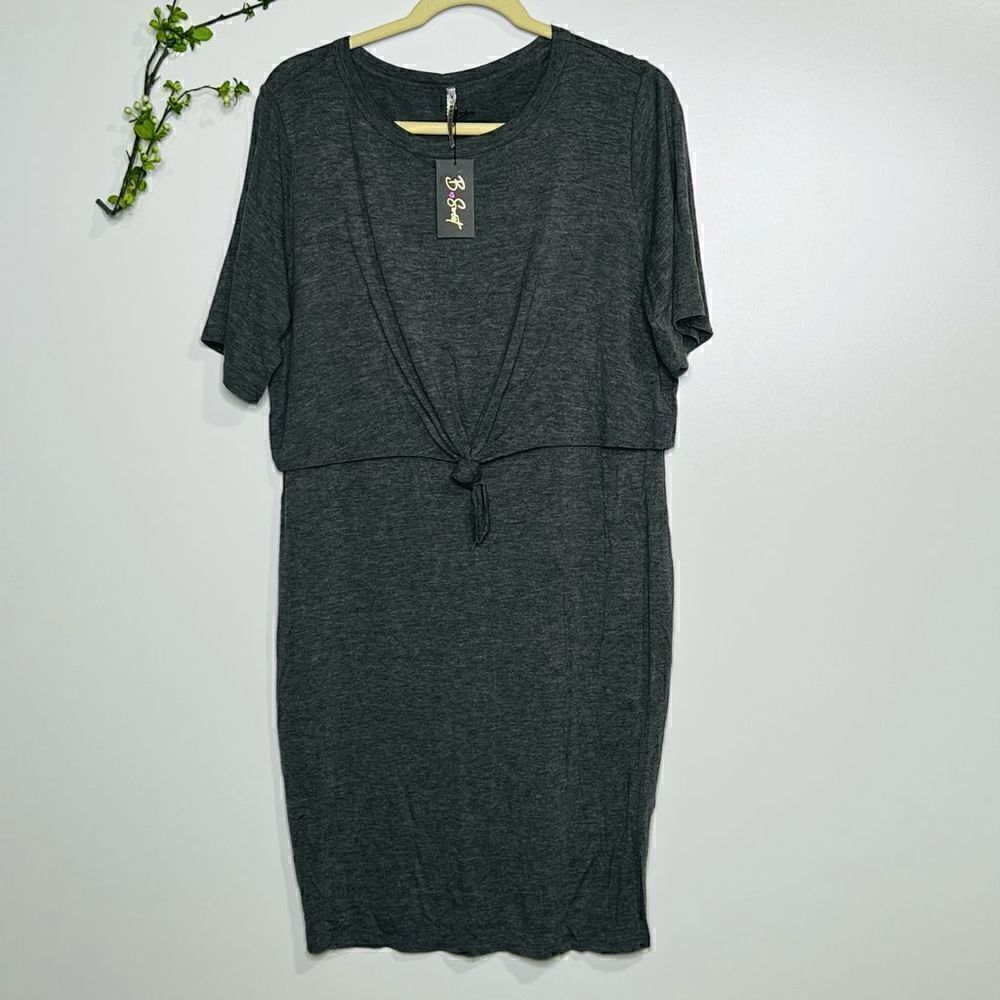 Yummy Plus Everything Plus B Sweet Gray T-Shirt Dress NWT